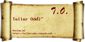 Teller Odó névjegykártya